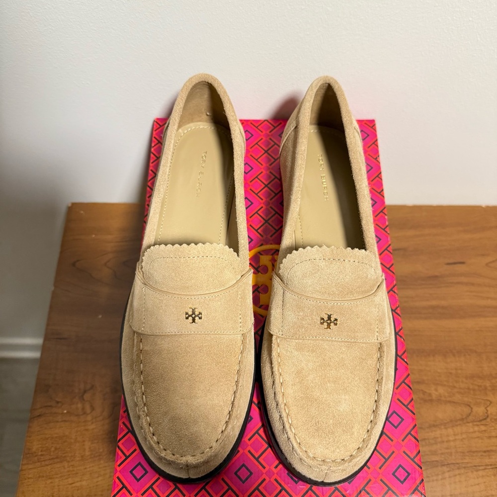 Tory Burch Beige Suede Loafers